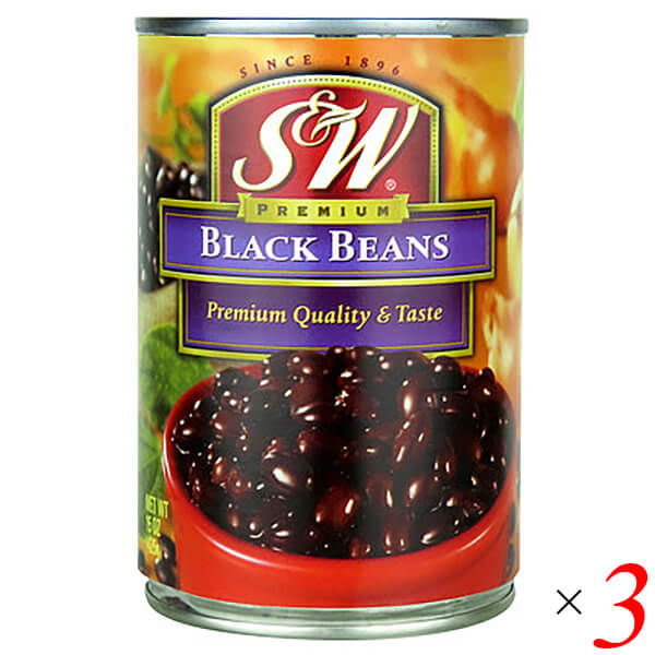 ブラックビーンズ　ブラックビーンズ　SW　缶詰　黒豆　オーガニックラボ　425g　3個セット